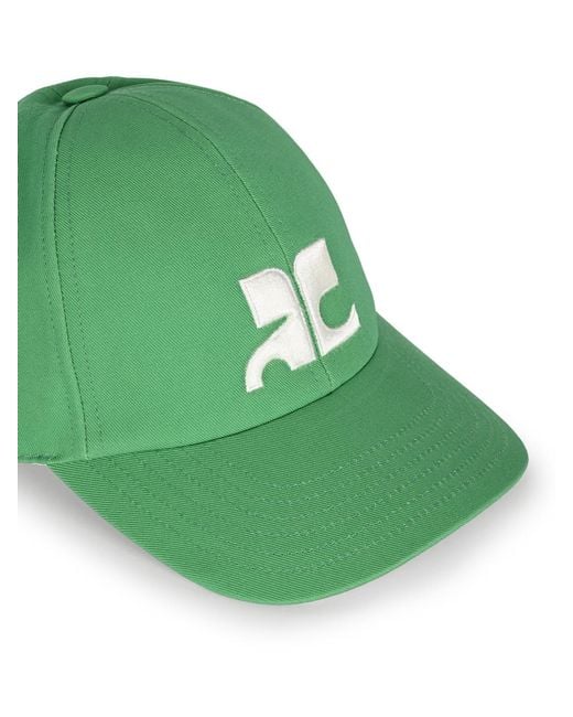 Courreges Green Courrèges Logo Baseball Cap for men