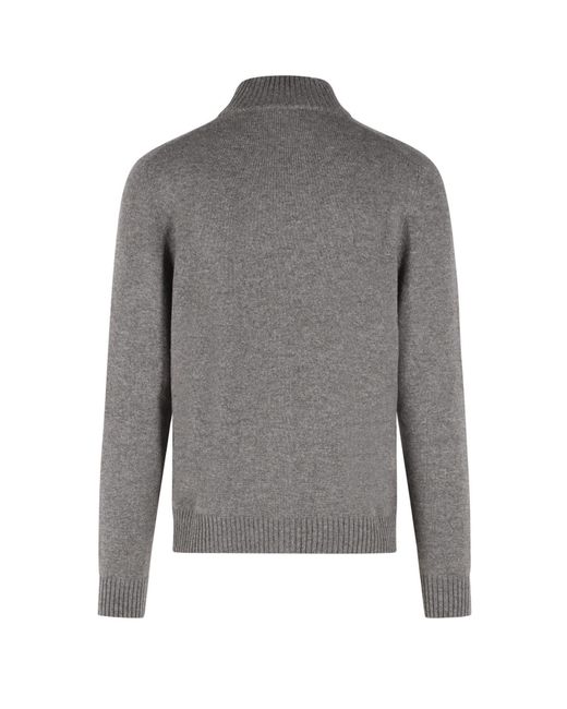 Gran Sasso Gray High-Neck Cardigan for men