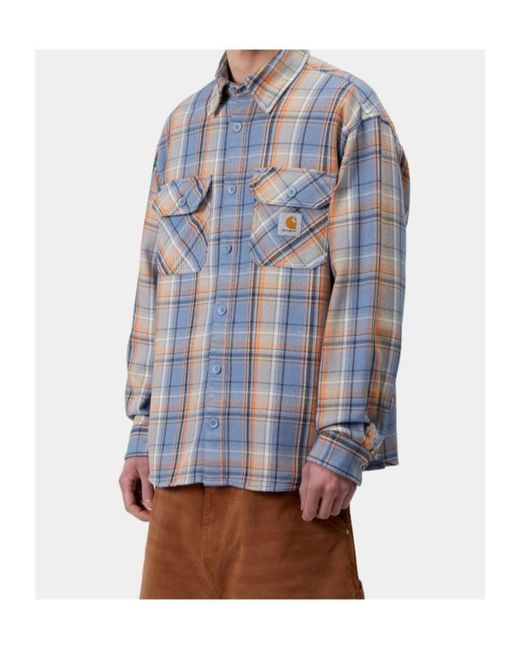 Carhartt Blue Checked Flannel Shirt for men
