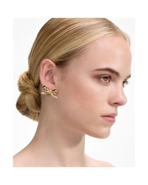 Self-Portrait Metallic Embellished Bow Earrings