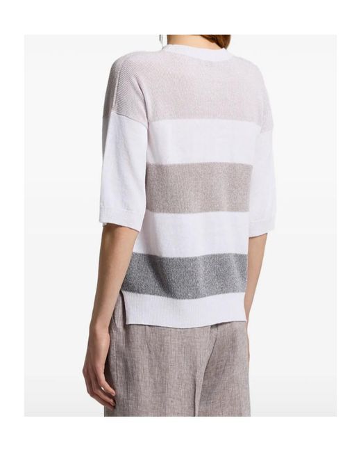Peserico White Sequined Crepe Jumper