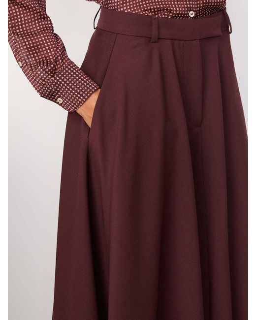 Officine Generale Purple Pleated Detail Skirt