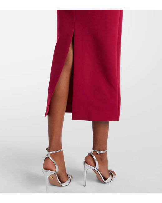 Roland Mouret Red Belted Crêpe Midi Dress