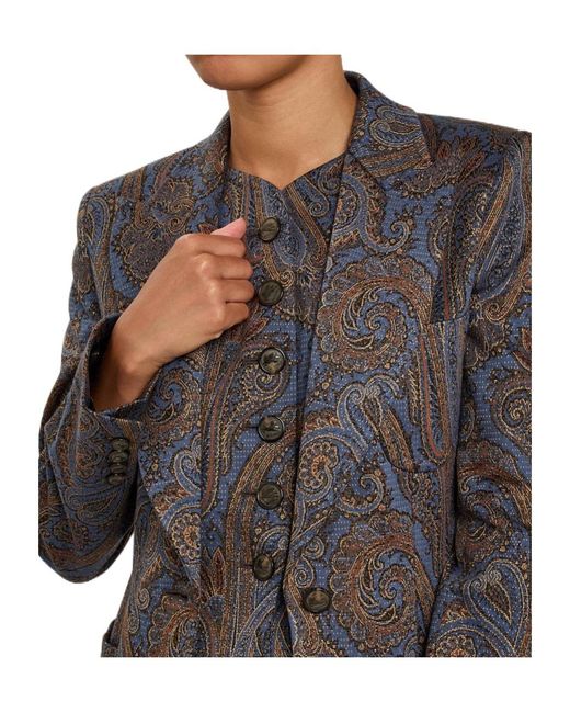 Etro Blue Versatile Luxe Fitted Blazer