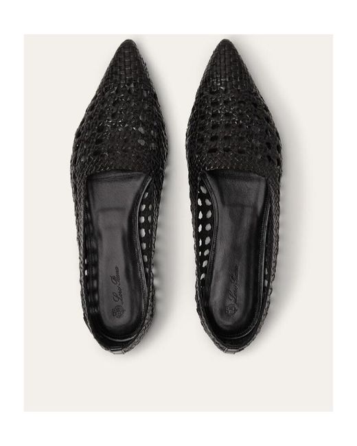 Loro Piana Black Ayame Flat Ballet Shoes