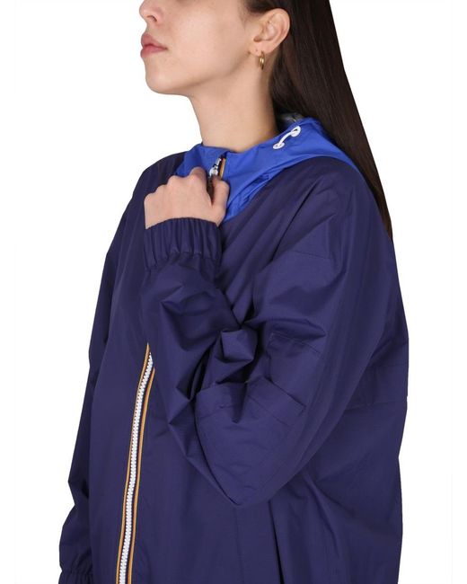 K-Way Blue Rd Zip-Up Hooded Jacket for men