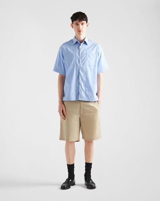Prada Natural Logo-Patch Shorts for men