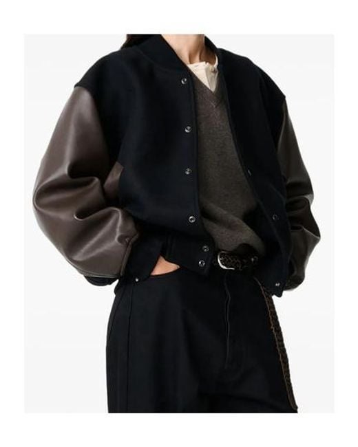 Studio Nicholson Black Long-Sleeved Baseball Jacket for men