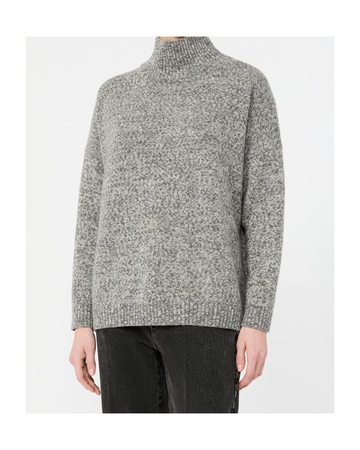 Weekend by Maxmara Gray Wool Knit Turtleneck Jumper