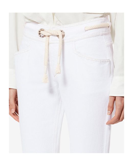 Isabel Marant White Alison Broderie Kick Flare Pants