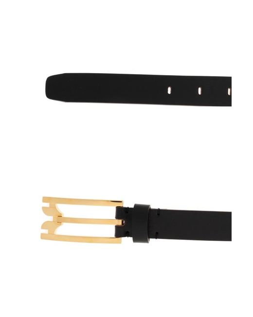Victoria Beckham White Wide-Buckle Leather Belt