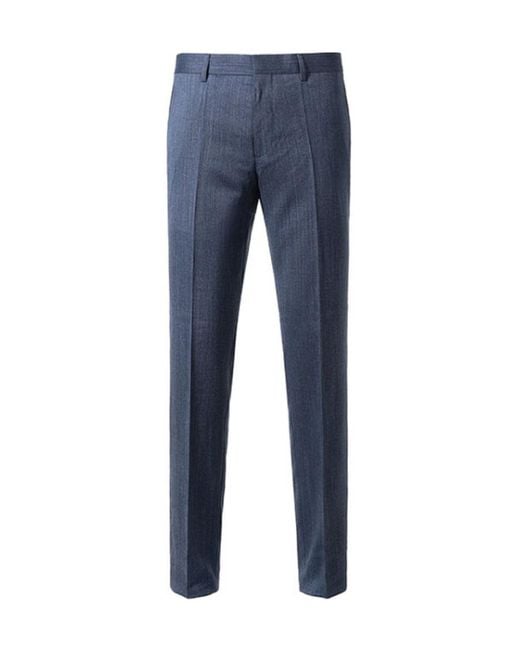 Boss Blue Striped Casual Pants for men