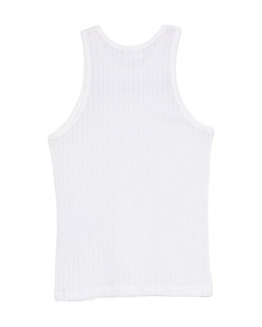 Closed White Pointelle-Knit Tank Top