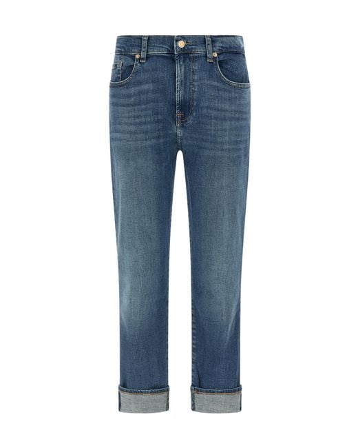 7 For All Mankind Blue Relaxed Skinny Jeans