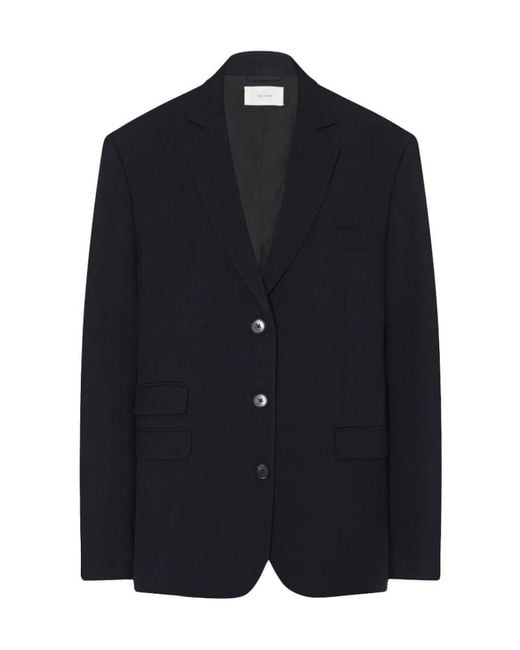 The Row Blue Ule Wool Canvas Blazer