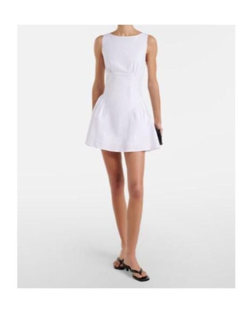 Staud White Gwen Cotton Minidress