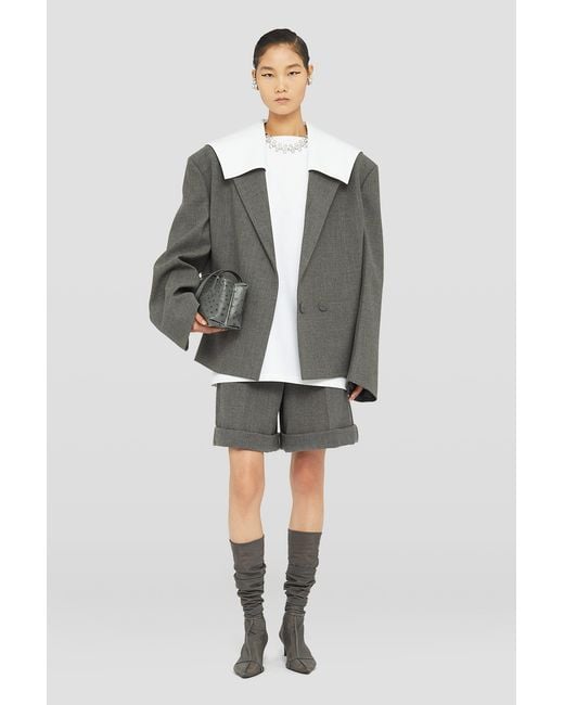 Jil Sander Gray Turn-Up Hem Tailored Shorts