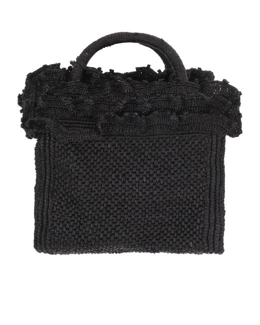 IBELIV Black Laguna Ruffled Shoulder Bag