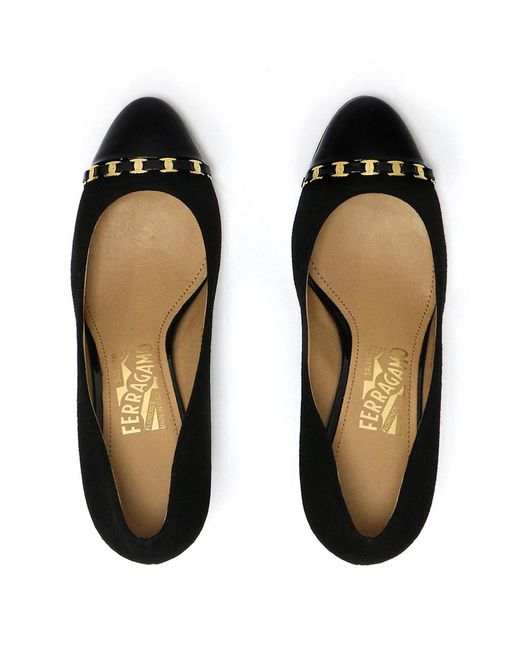Ferragamo Black Wedge High Heels