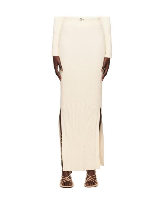 Dion Lee White Gradient Cropped Ribbed-Knit Shirt