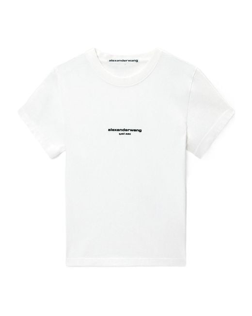 Alexander Wang White Shrunken Logo T-Shirt