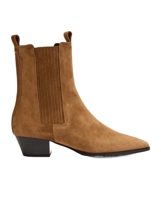 Aeyde Brown Agata 35 Suede Ankle Boots