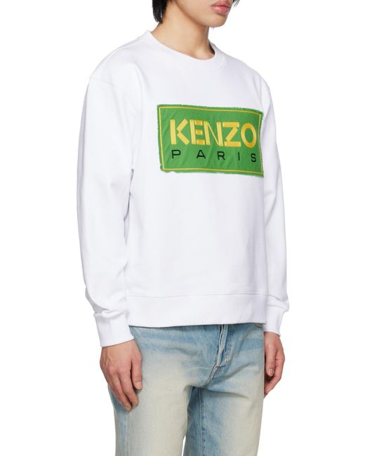 KENZO Green Logo Print Crewneck Sweatshirt for men
