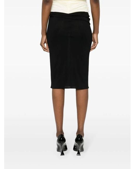 Magda Butrym Black Floral-Appliqué Skirt