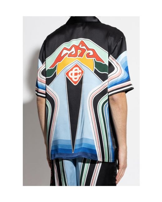 Casablanca Blue Graphic Mountain Shirt for men