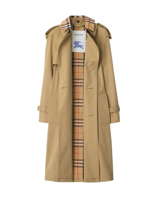 Burberry Natural Double Breasted Belted Trench Coat
