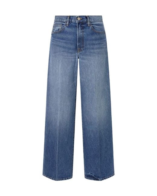 The Elder Statesman Blue Organic Cotton Wide-Leg Jeans
