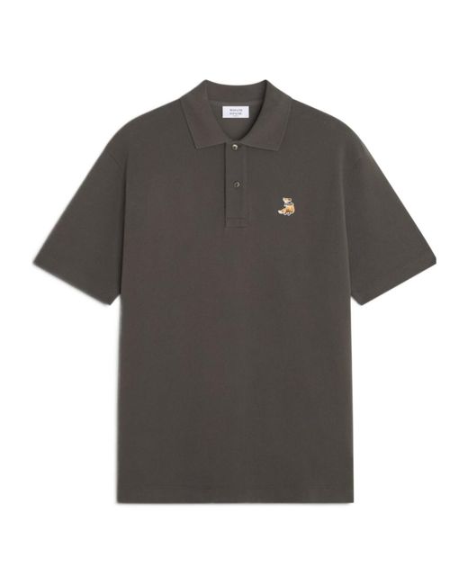 Maison Kitsuné Gray Maison Kitsuné Dreaming Fox Comfort Polo Shirt for men