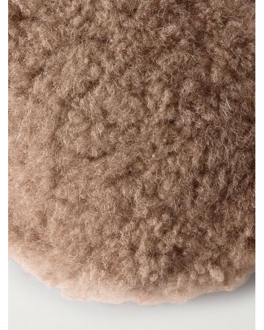 Brunello Cucinelli Brown Shearling Flat Cap