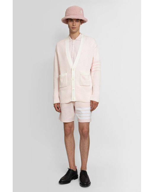 Thom Browne Pink Ottoman -Bar Track Shorts for men