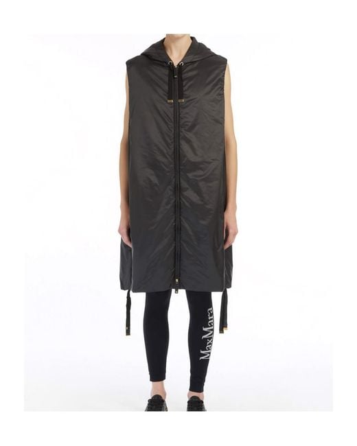 Max Mara Black The Cube Sleeveless Hooded Puffer Jacket