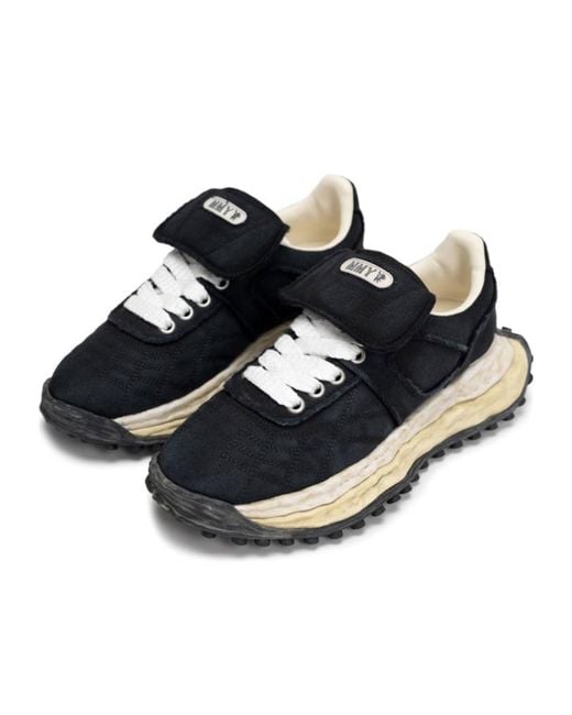 Maison Mihara Yasuhiro Black Logo-Patch Lace-Up Sneakers for men
