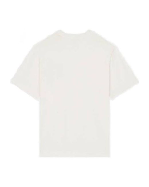 KENZO White Logo Embroidered Crewneck T-Shirt for men