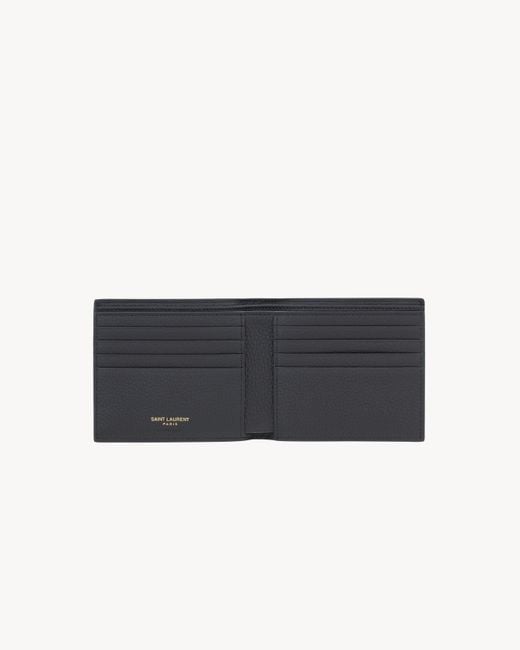 Saint Laurent Black Tiny Cassandre East/West Wallet for men