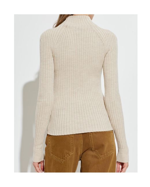 Isabel Marant White High-Neck Long-Sleeved Knitwear