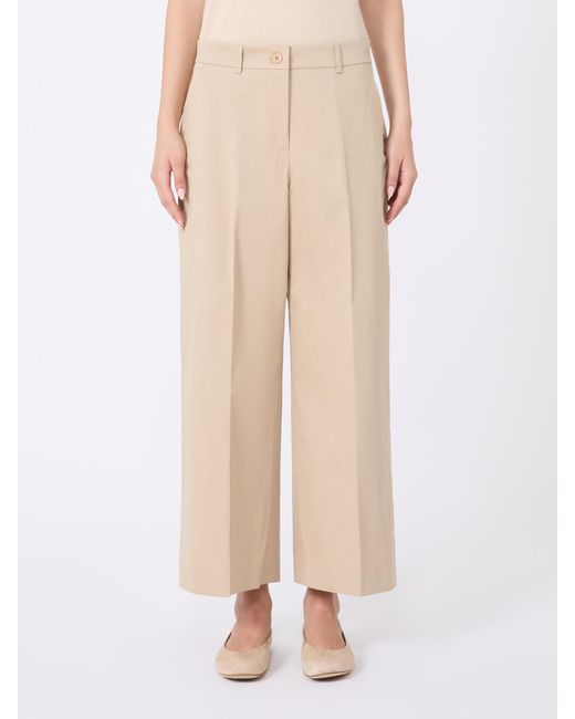 Weekend by Maxmara Natural Cotton Satin Cropped Trousers
