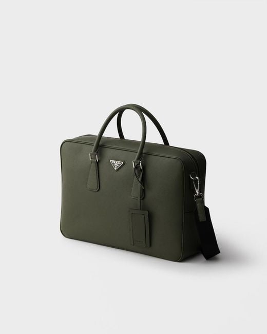 Prada Black Saffiano Leather Work Bag for men