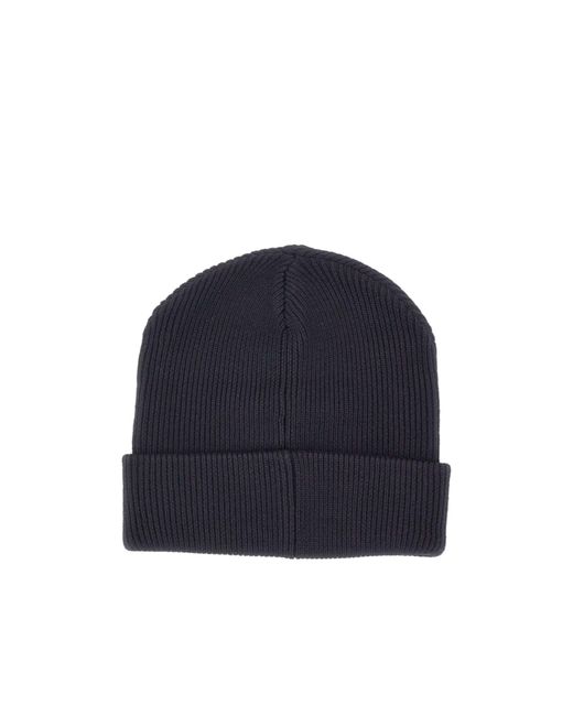 Iceberg Blue Logo-Embroidered Knitted Beanie Hat for men