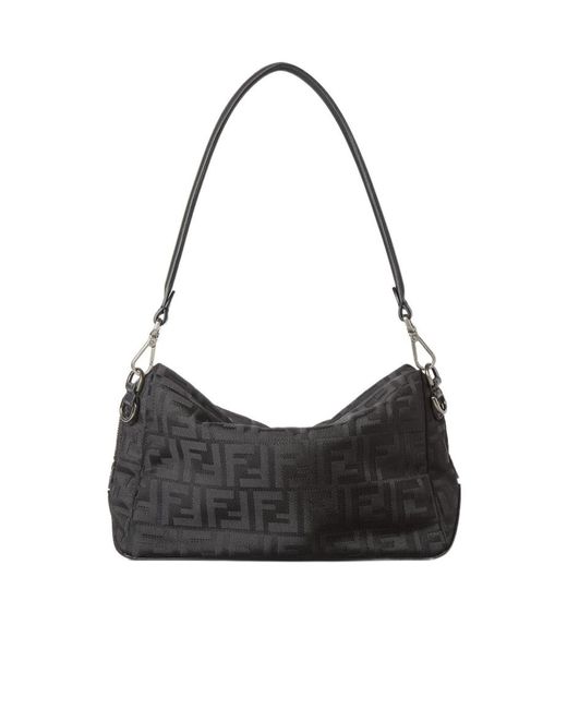 Fendi Black Squared Ff Lui Medium Shoulder Bag for men
