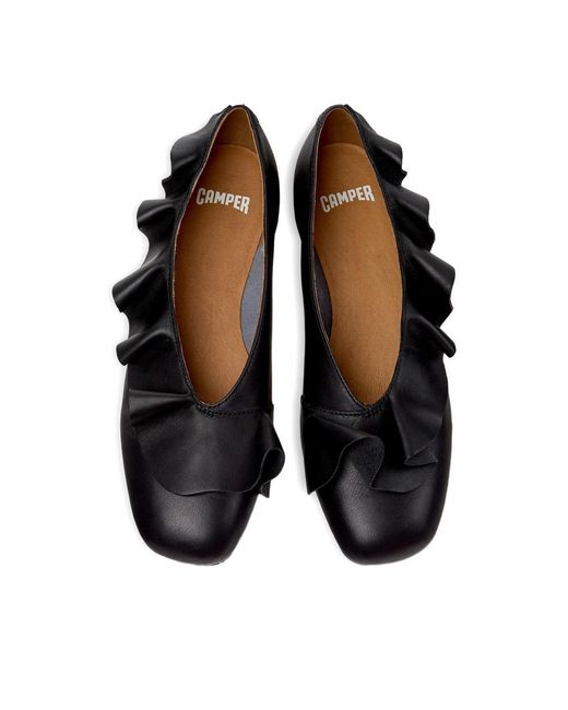 Camper Black Casi Myra Leather Ballerinas