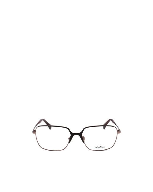 Max Mara White Rectangle Frame Glasses