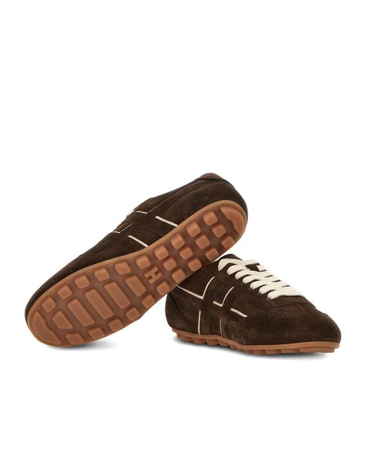 Hogan Brown Round-Toe Sneakers