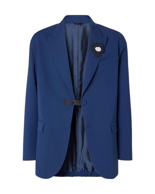 Fendi Blue Single-Breasted Tailored Blazer for men