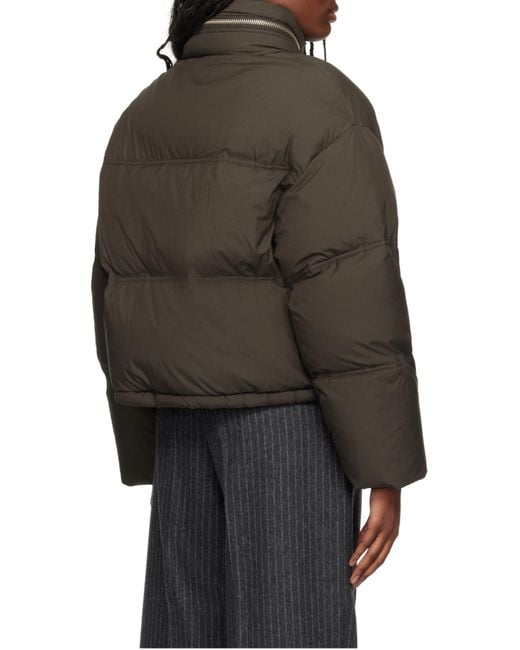 AMI Brown Zipped Puffer Jacket
