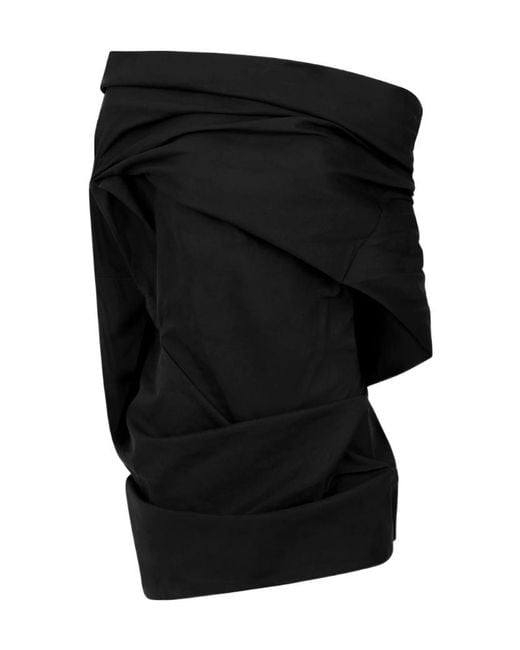 Entire studios Black Draped Asymmetric Skirt