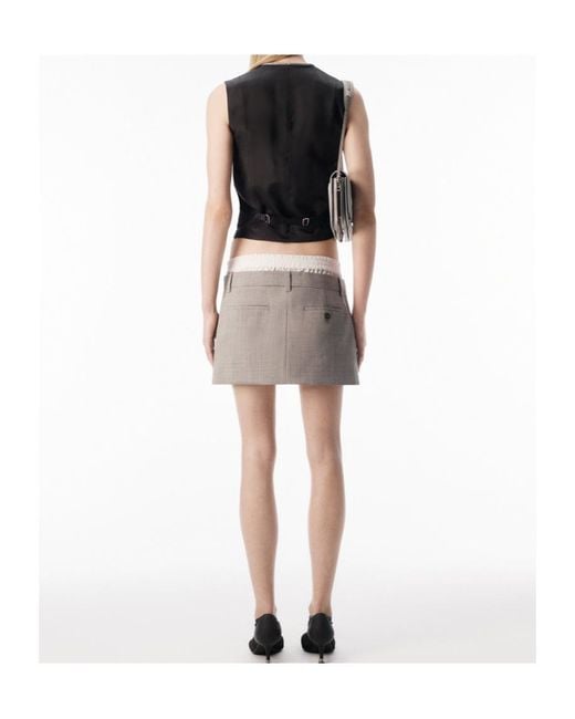 Alexander Wang Gray Zip Detailed Mid-Rise Skorts